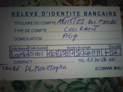 Rfrences bancaires Artistes du Monde