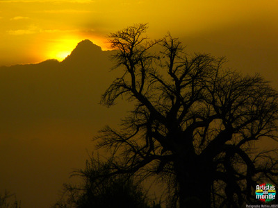 Lever du soleil sur la route de la caravane